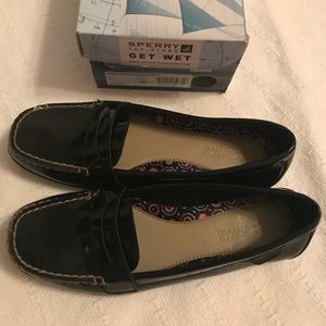 Sperry Black Patent Leather Loafers